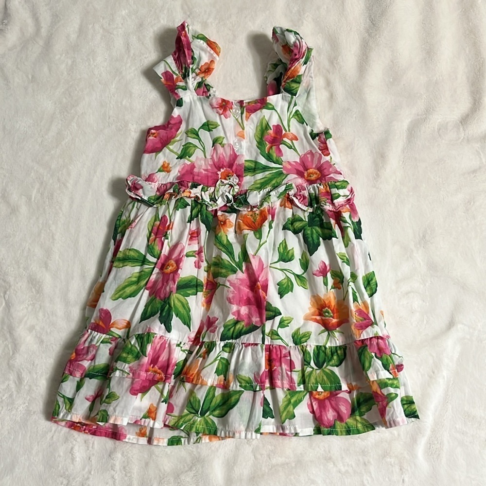 Janie and Jack Pink and Green Floral Dress - Picture 3 of 8